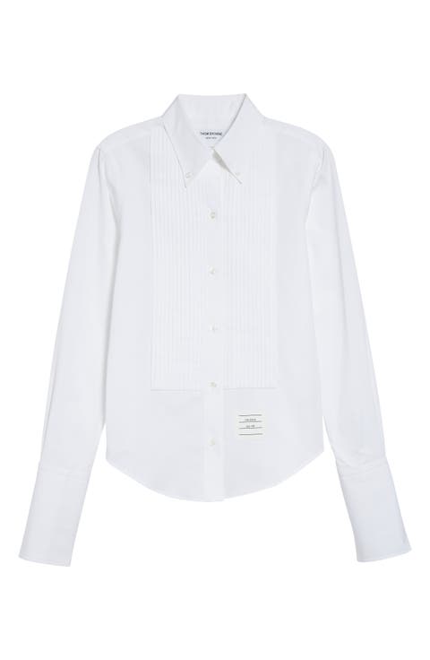Plissé Bib Button-Down Shirt