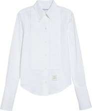 Thom Browne Plissé Bib Button-Down Shirt