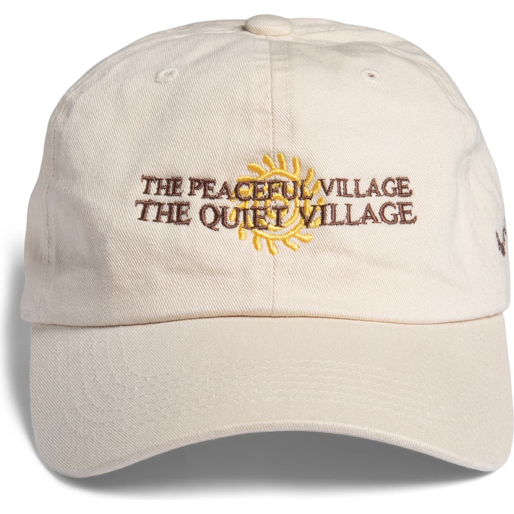 Museum Of Peace And Quiet Museum Of Peace & Quiet X Disney 'the Lion King' Peaceful Village Embroidered Baseball Cap In Bone