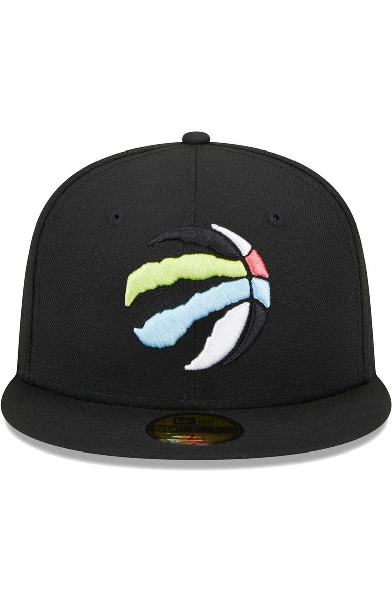 New Era Men's New Era Black Toronto Raptors Color Pack 59FIFTY Fitted Hat, Alternate, color,