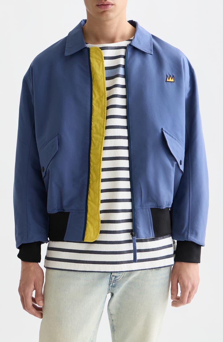 Scotch
Soda x Basquiat Embroidered Souvenir Jacket, Main, color, Oceana