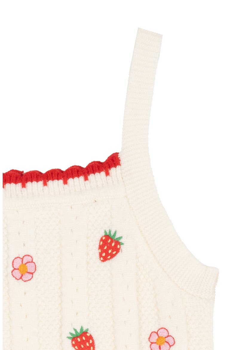 Kids' Strawberry Knit Tank & Chambray Shorts Set, Alternate, color, OFF WHITE