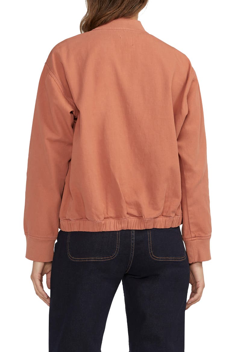 Cotton & Linen Bomber Jacket, Alternate, color, CHUTNEY