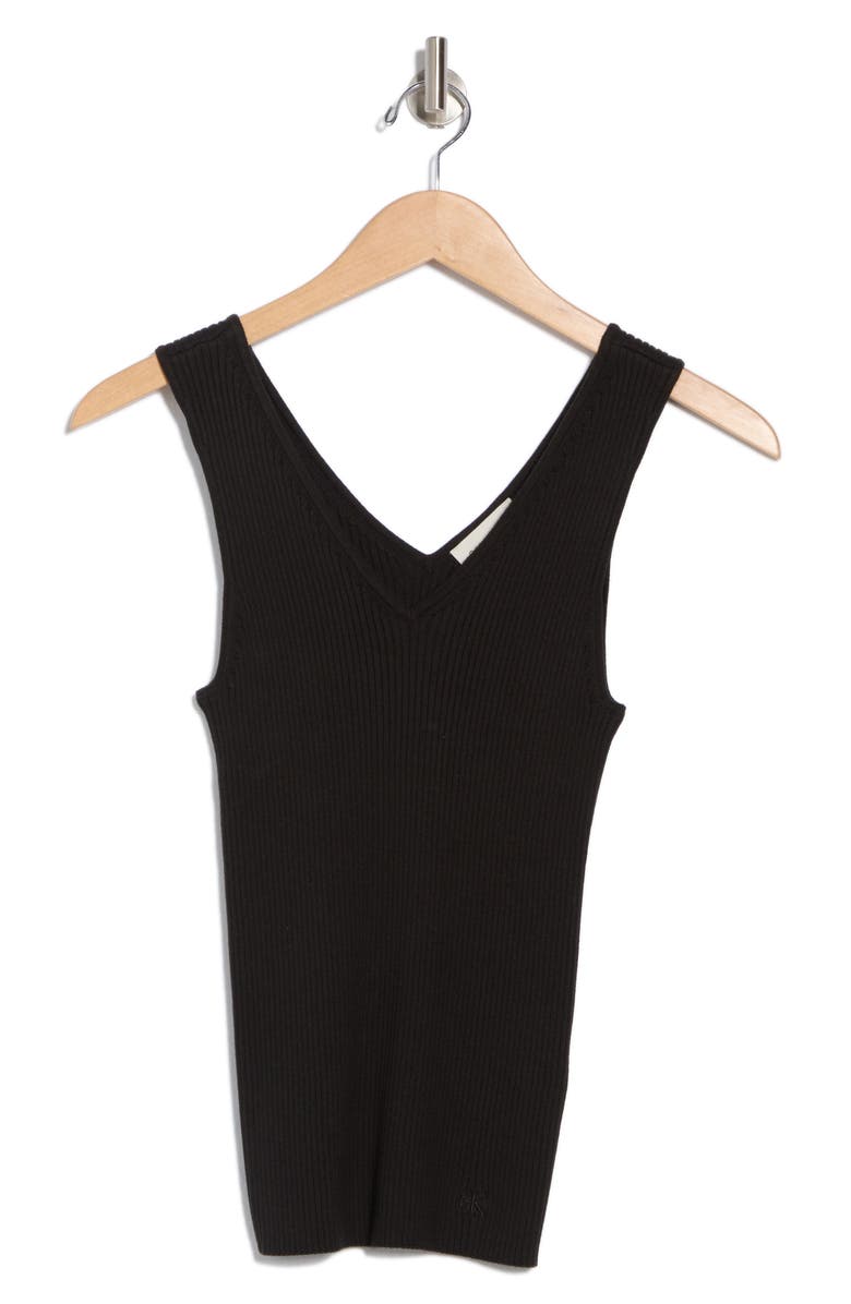 Calvin Klein Sleeveless Rib Cotton Blend Sweater, Alternate, color, 