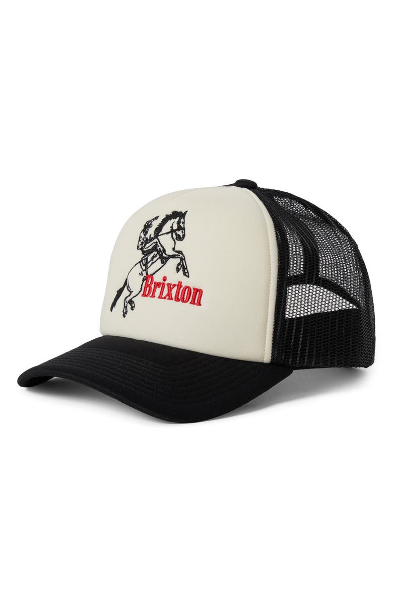 Brixton Ranching Club Trucker Hat, Main, color, Black/ Off White