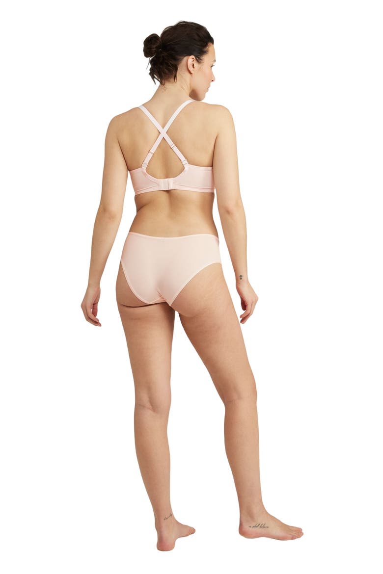 The Stretch Mid Rise Bikini Brief, Alternate, color, BLUSH PINK