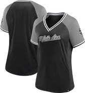 FANATICS Women's Fanatics Black Chicago White Sox Glitz & Glam League Diva Raglan V-Neck T-Shirt