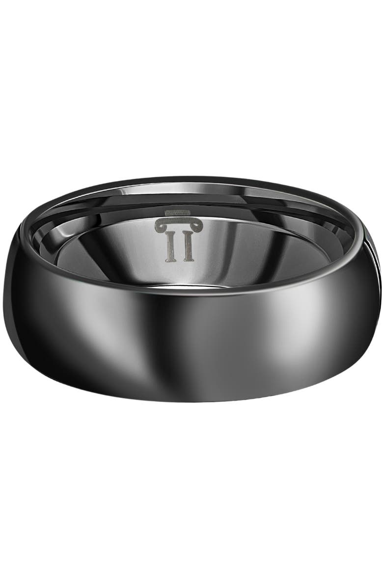 Bliss Diamond Men's Black Polished Bright Tungsten Ring Ring 7mm Comfort Fit Wedding Band, Main, color, Black Tungsten