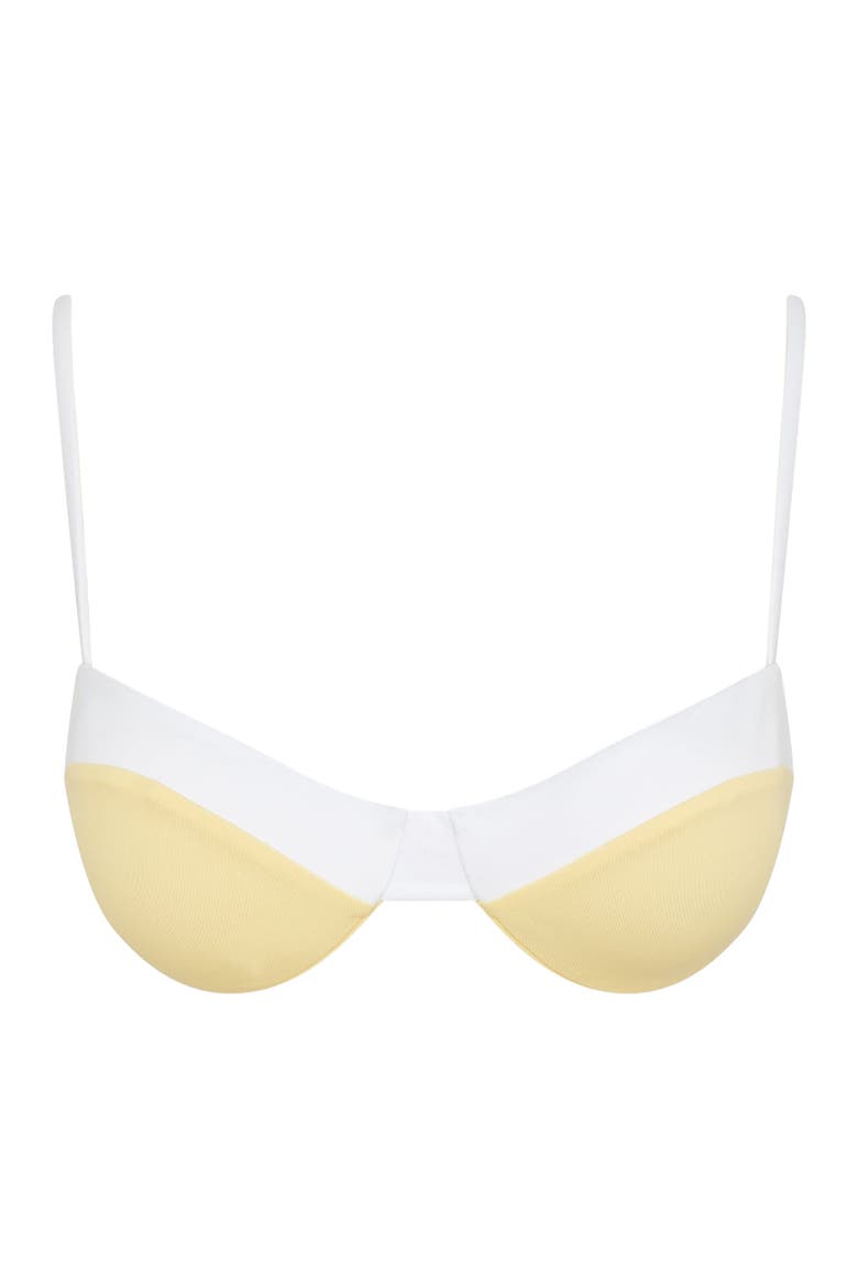 Brigitte Bikini Top, Alternate, color, Limoncello/White
