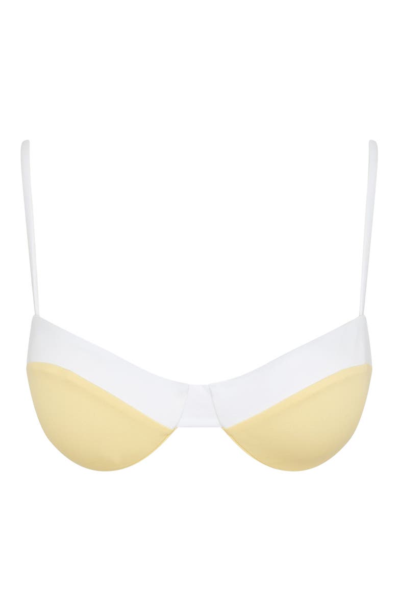 Onia Brigitte Bikini Top, Alternate, color, Limoncello/White