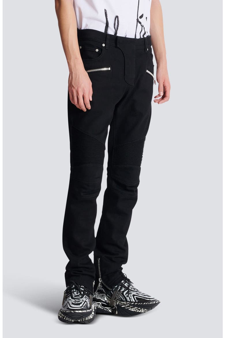 Denim Biker Pants, Alternate, color, 0PA BLACK