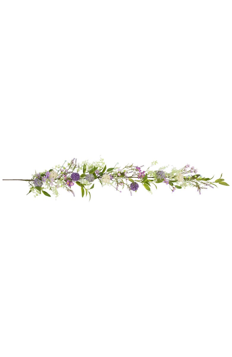 Northlight Wildflower and Berry Spring Garland - 5' - Purple, Main, color, Purple