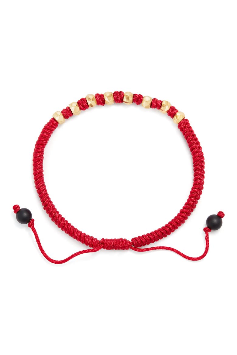 DY Fortune Woven Bracelet with Black Onyx in 18K Gold, Alternate, color, GOLD