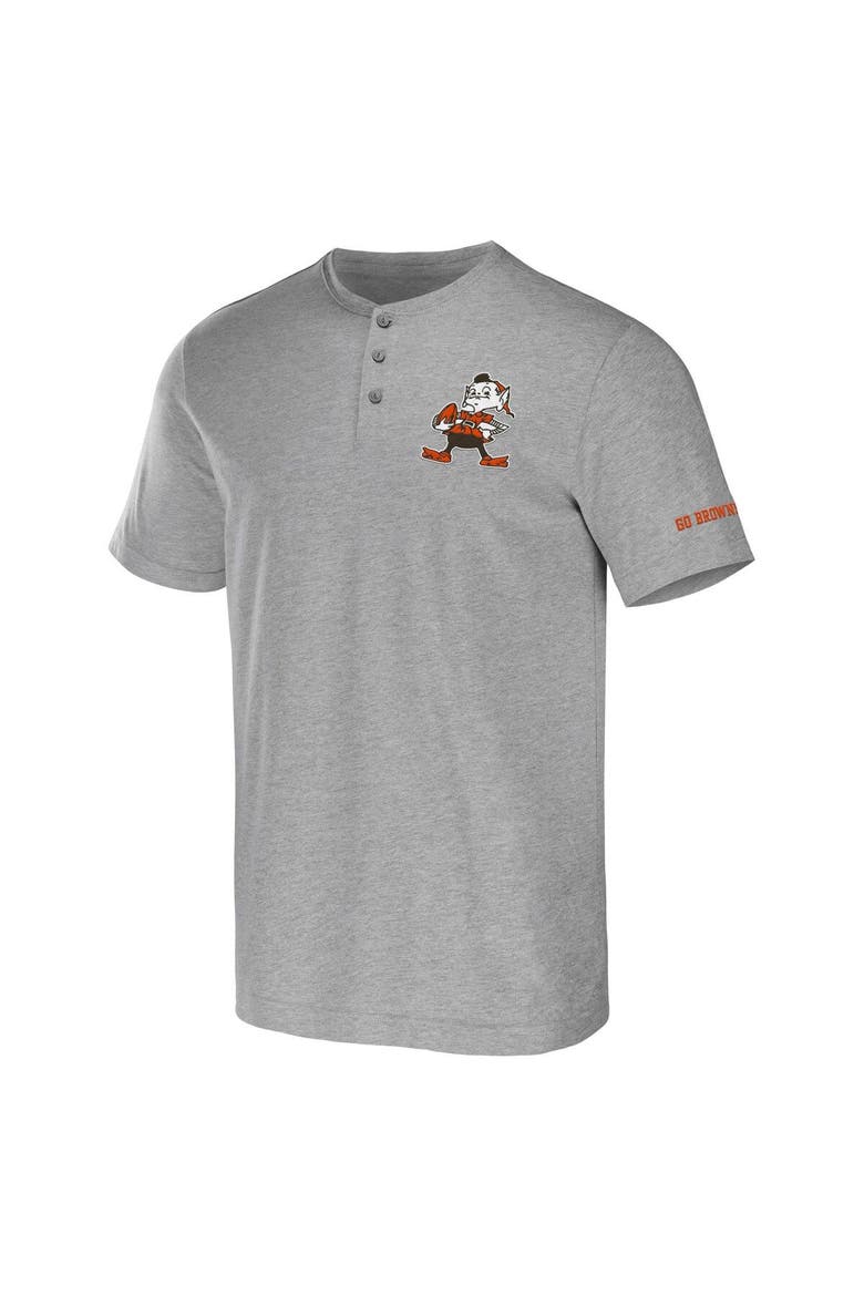 Men's NFL x Darius Rucker Collection by Fanatics Heather Gray Cleveland Browns Henley T-Shirt, Alternate, color, Heather Gray