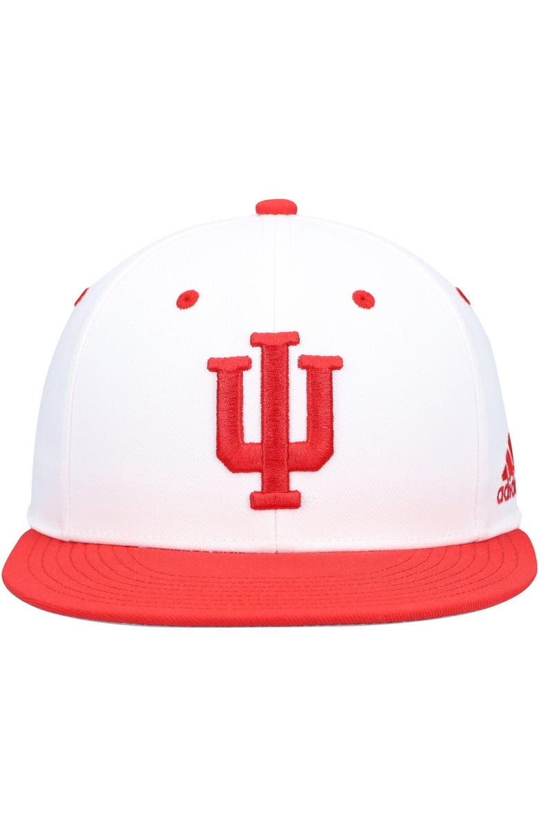 adidas Men's adidas White Indiana Hoosiers On-Field Baseball Fitted Hat, Alternate, color, White