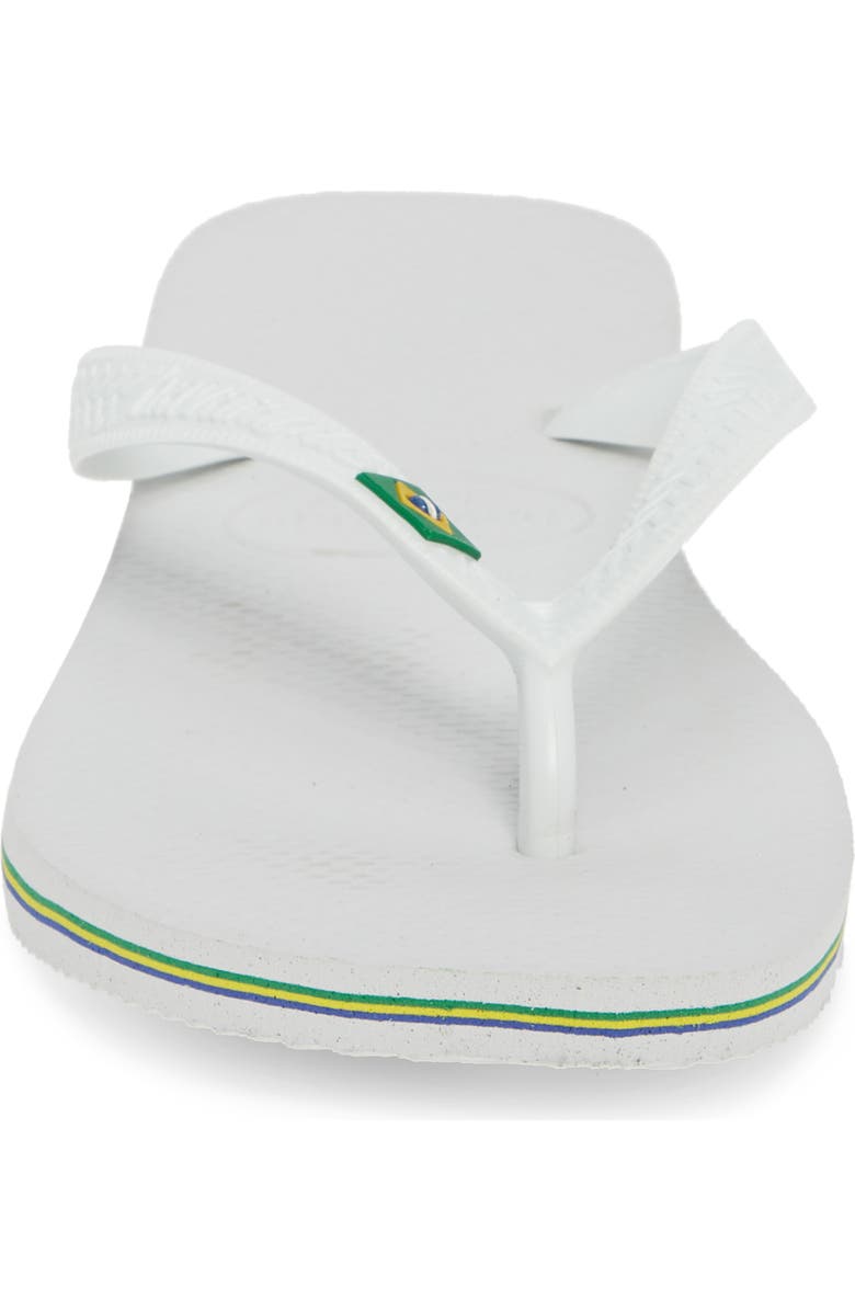 Havaianas Brazil Stripe Flip-Flop, Alternate, color, White