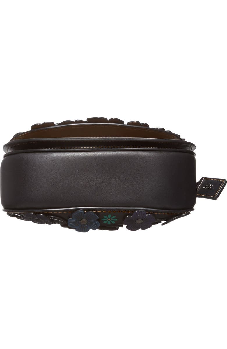 COACH 1941 '23' Flower Appliqué Leather Saddle Bag, Alternate, color,