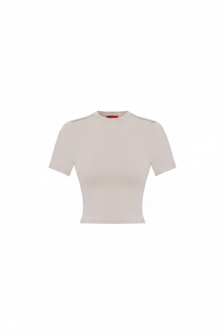 Cotton Slim Fit Crop Tee, Main, color, beige