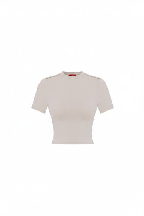 Cotton Slim Fit Crop Tee