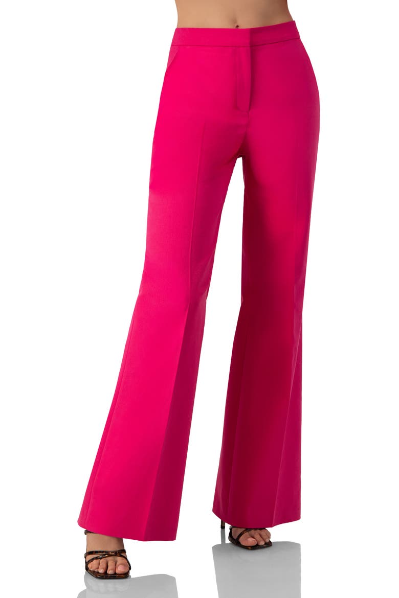 Flared Semi-Bell Bottom Pants, Main, color, Fuchsia