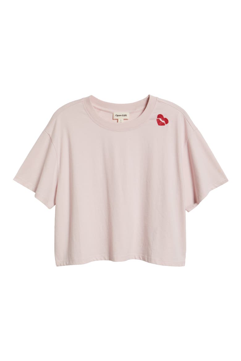 Boxy Crop Sleep T-Shirt, Alternate, color, PINK KISS