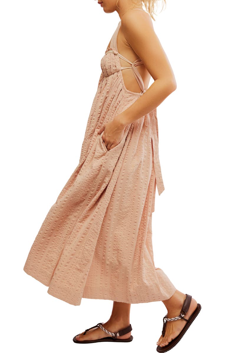 Free People Poppy Cotton Seersucker Midi Dress, Alternate, color, Sweet Nothings