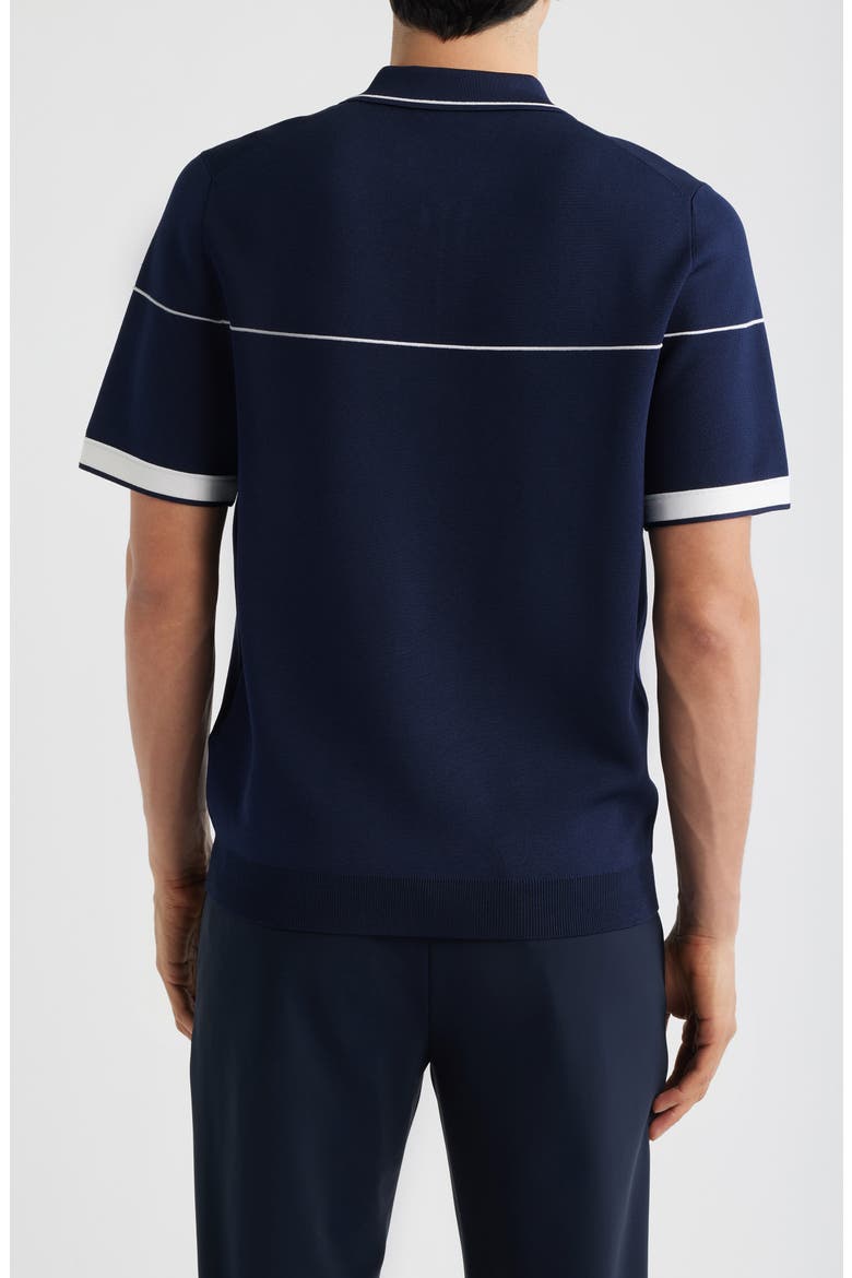 Bradford Tipped Half Zip Polo Sweater, Alternate, color, WHITE/ NAVY