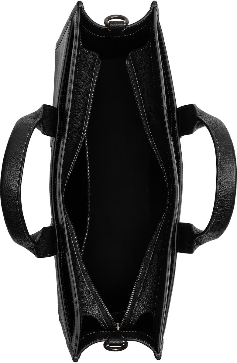 COACH Wesley Polished Pebble Leather Tote, Alternate, color, Black