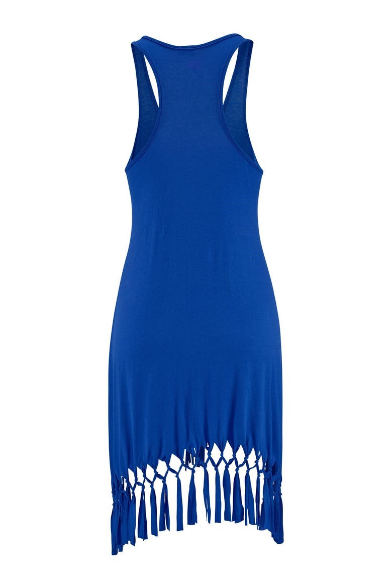 Fringe Hem Beach Dress, Alternate, color, Royal Blue