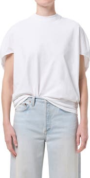 AGOLDE Souline Ruched Sleeve T-Shirt