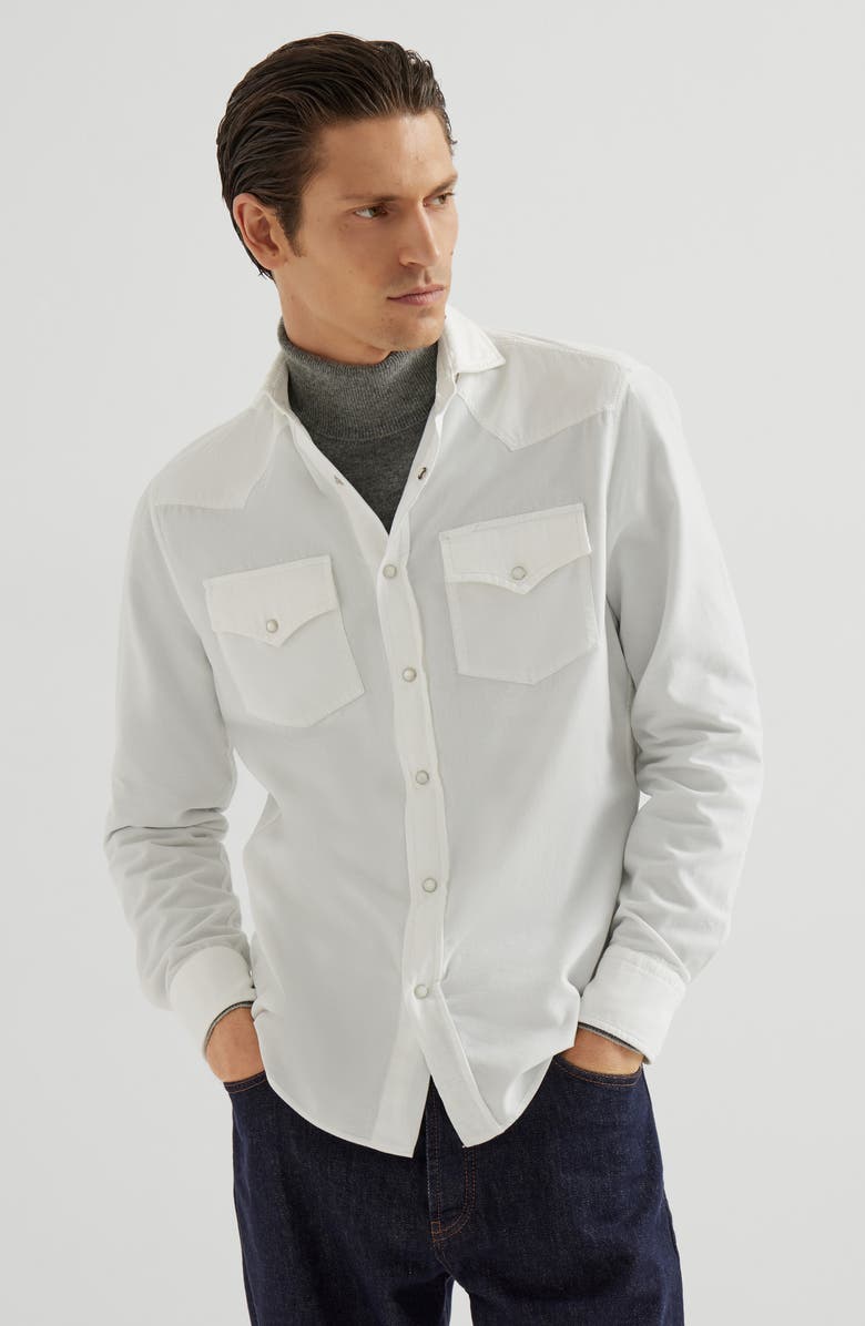 Brunello Cucinelli Easy fit shirt, Alternate, color, Snow