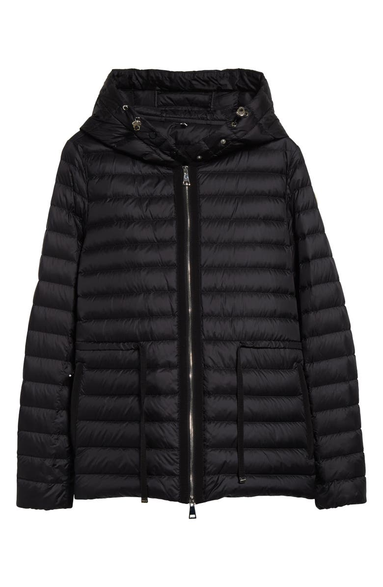 Moncler Raie Packable Down Hooded Jacket, Alternate, color, Black