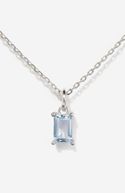 Silver Birthstone Necklace