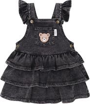 Huxbaby Knit Denim Frill Pinafore