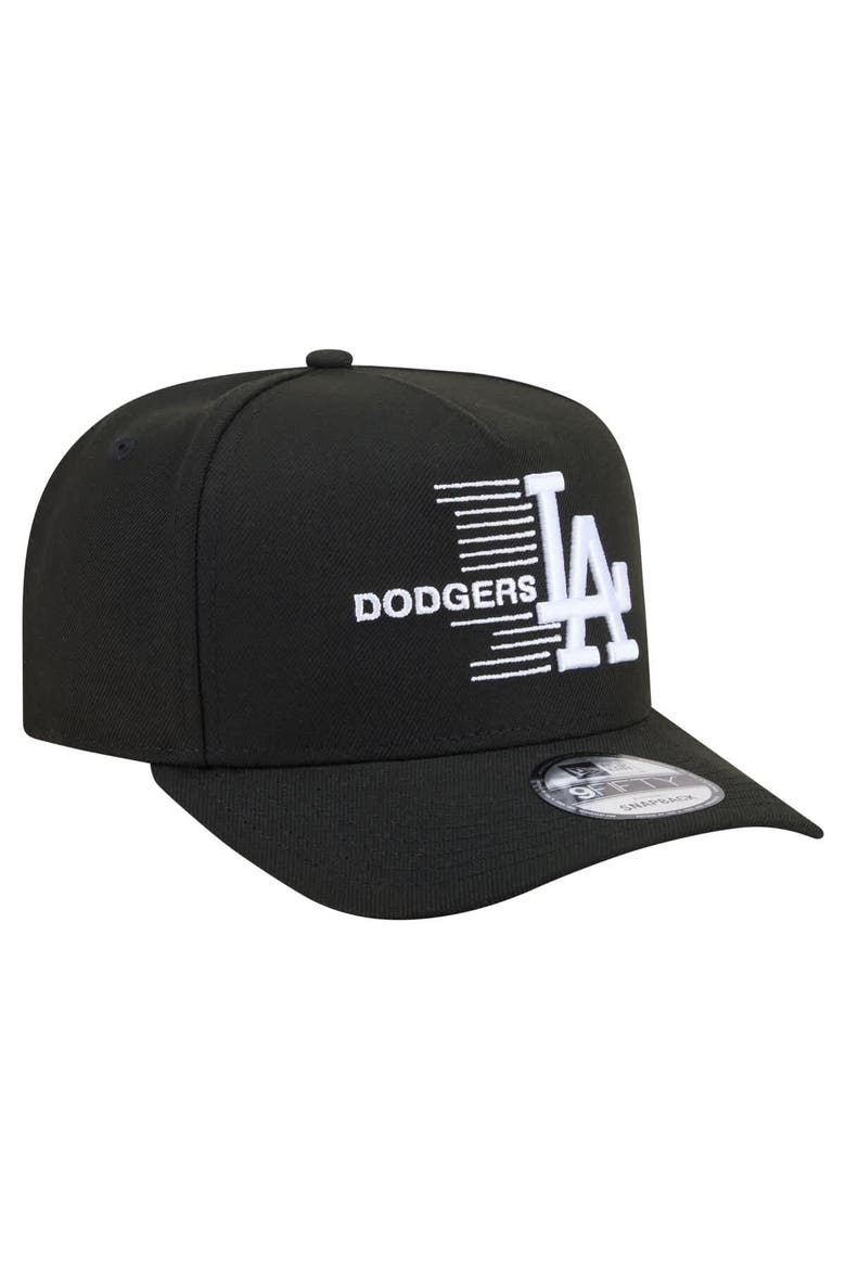 Men's New Era  Black Los Angeles Dodgers Motion A-Frame 9FIFTY Snapback Hat, Alternate, color, Black