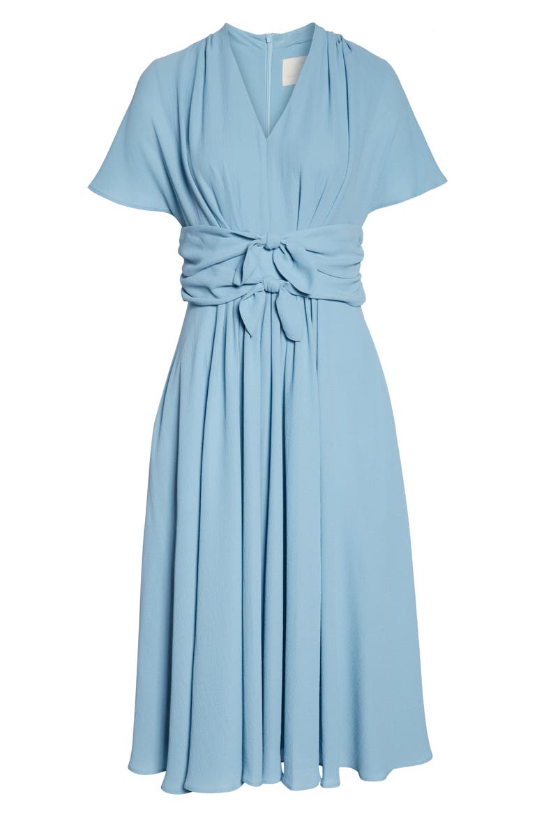 Jane Tie Waist Midi Dress (Nordstrom Exclusive), Alternate, color, STEEL BLUE