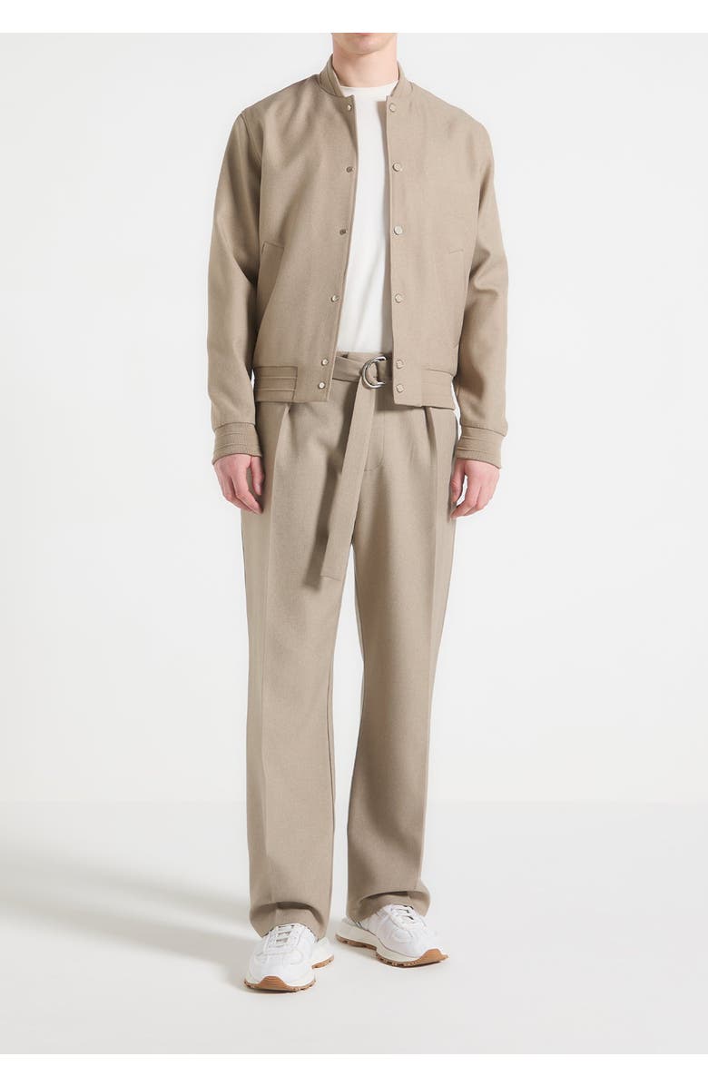 Manière De Voir Savin Tailored Bomber Jacket, Main, color, Beige