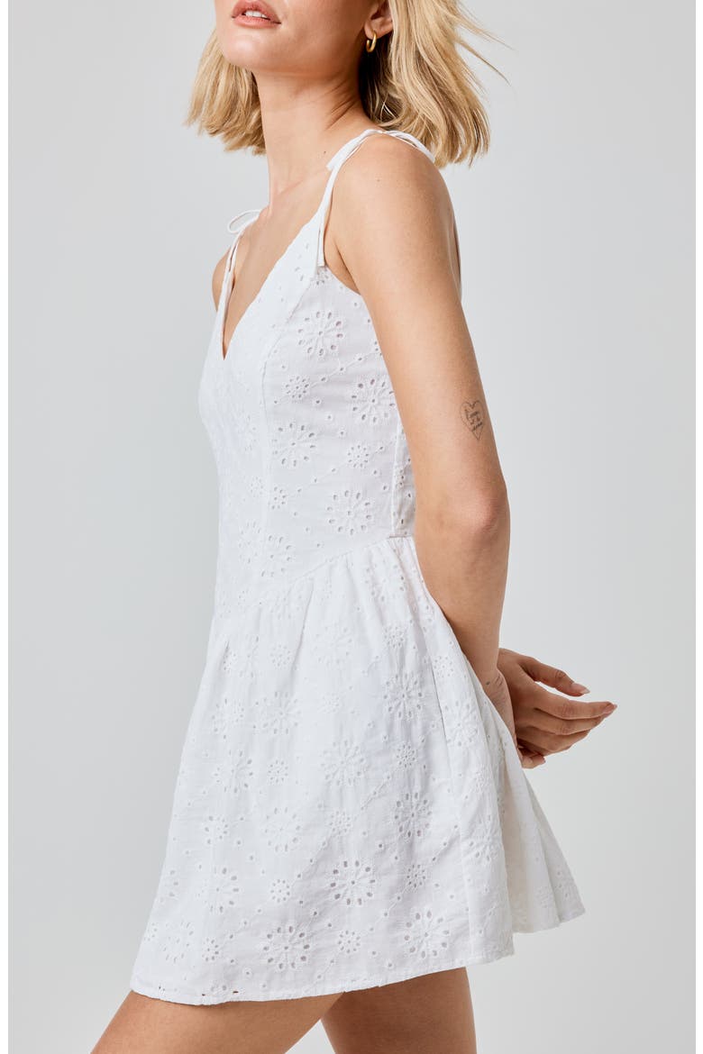Eyelet Cotton Mini Sundress, Alternate, color, BRIGHT WHITE