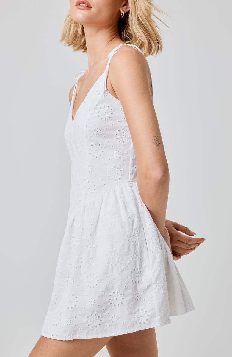 Florence by Mills Eyelet Cotton Mini Sundress, Alternate, color, Bright White