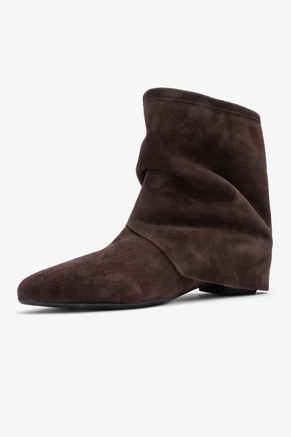 Noar Leather Zip Boot, Alternate, color, Brown Suede Leather