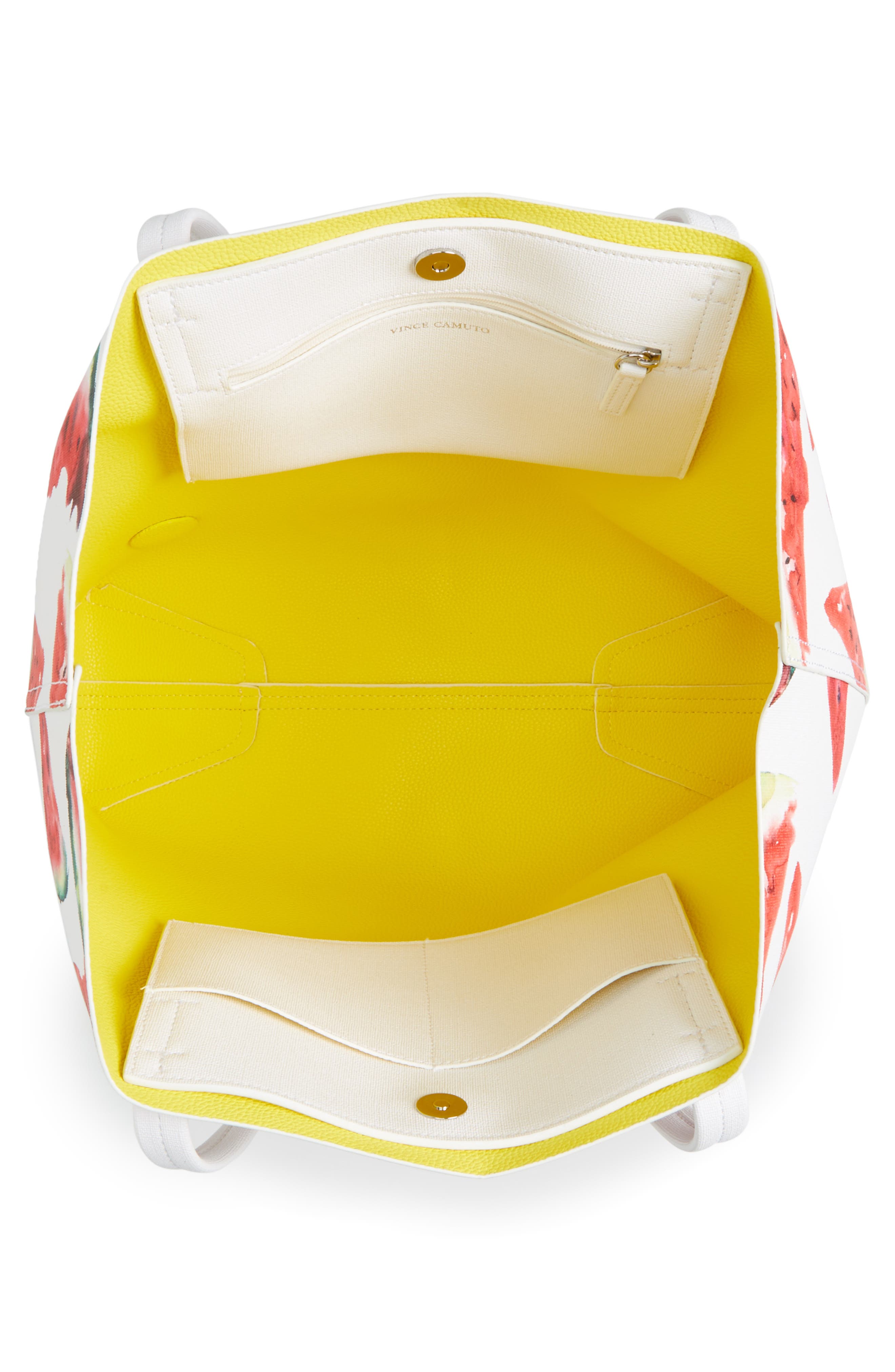 Maro Faux Leather Tote, Alternate, color, WATERMELON PRINT YELLOW