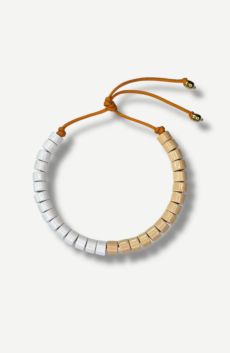 Her New Tribe Bead Two Split Candy Necklace, Main, color, Crepe & Blank