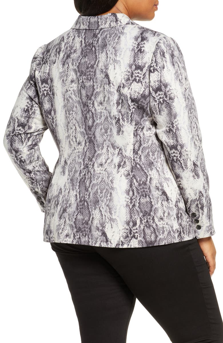 Vince Camuto Demure Snake Print Notch Collar Jacket, Alternate, color,