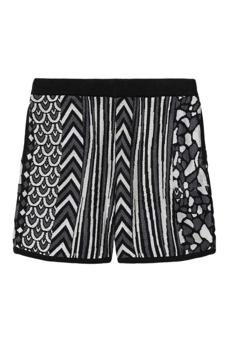 Burrows Abstract Pattern Knit Shorts, Alternate, color, BLACK