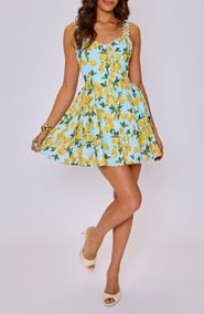 VICI Collection Camille Lemon Print Minidress