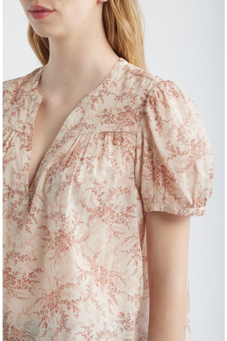 Marlena Floral Cotton Top, Alternate, color, BONE / SUNSET