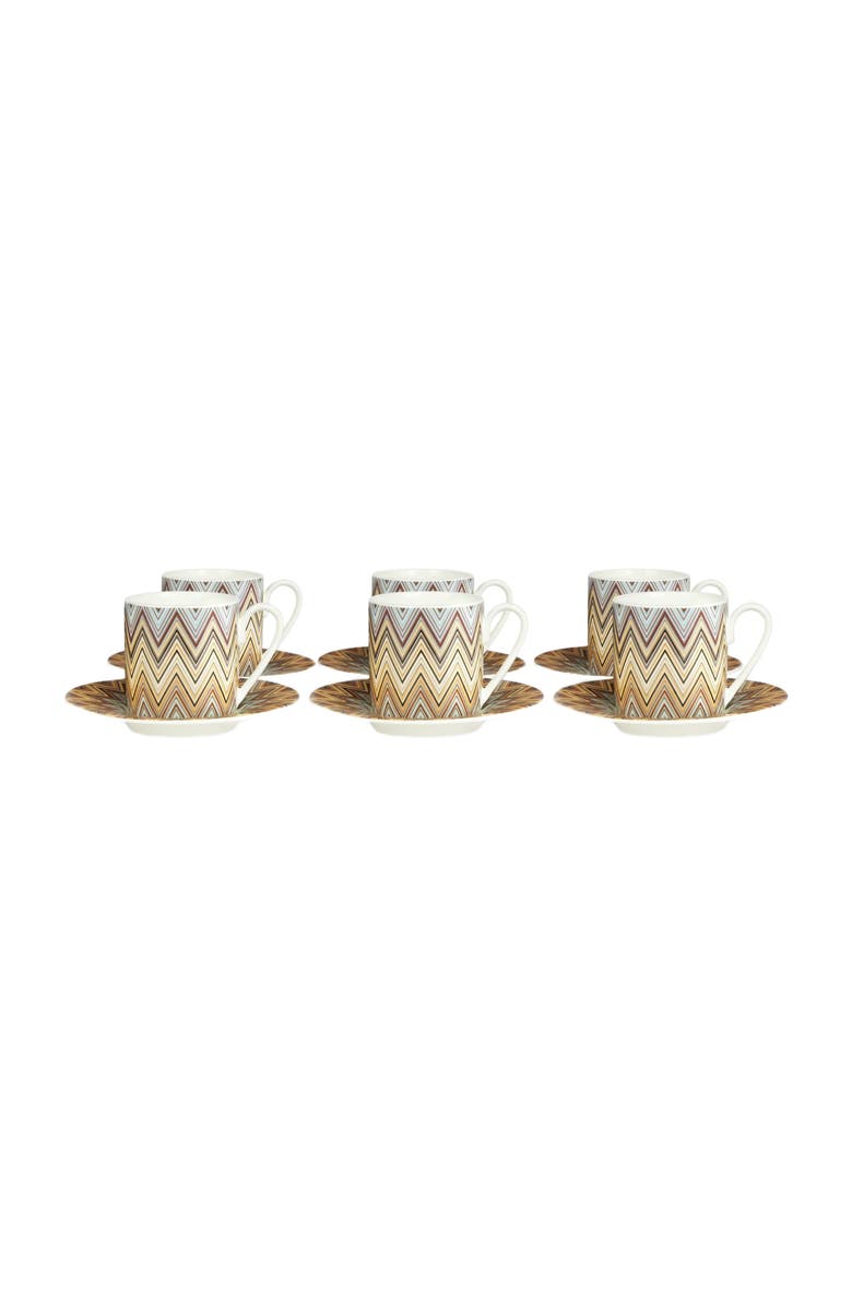 Missoni Home Jarris Set Of 6 Coffee Cups & Saucers, Alternate, color, 