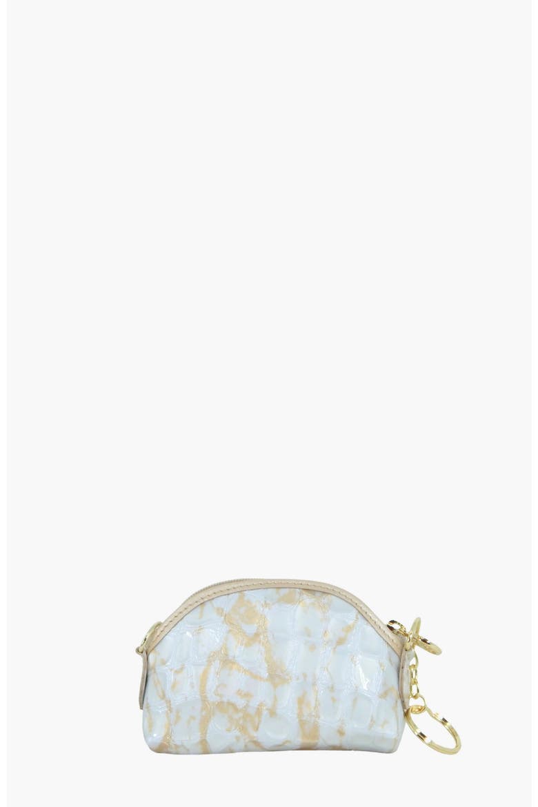Gallop Patent Leather Coin Purse 251, Alternate, color, Beige / White