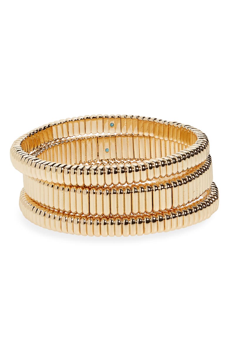 ROXANNE ASSOULIN Set of 3 Luxe Goldtone Bracelets, Main, color, 