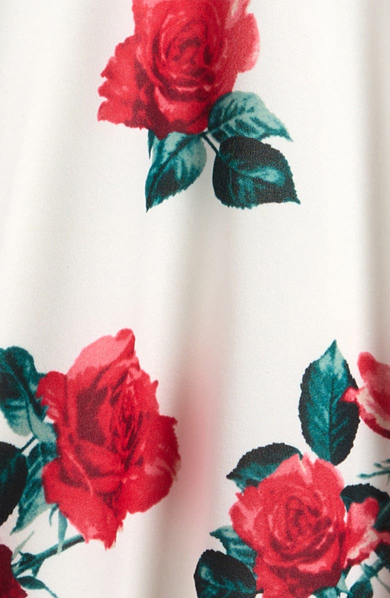 Ava & Yelly Kids' Floral Cutout Scuba Knit Dress, Alternate, color, Ivory Rose